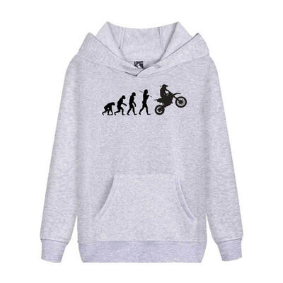 

Autumn Winter Hooded Hoodies Long Sleeve Loose Creative Human Evolution Print Sweatshirts