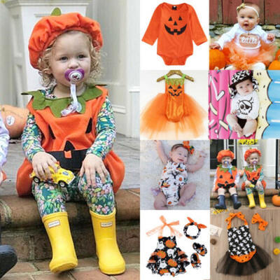 

USA Toddler Baby Girl Halloween Costume Kid Top Romper Dress Clothes Outfit Set