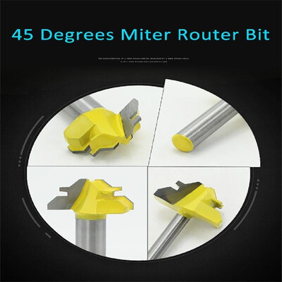 

45 Degrees Woodworking Lock Miter Router Bit 141-38 121-38 inch Shank Woodworking Tenon Milling Cutter Tool Drill Bit