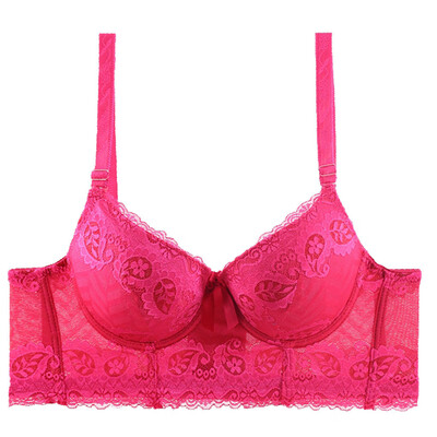 

Toponeto New Women Thickening And Gathering Big Bra 6-Row Lace Sexy Bra With Underwear