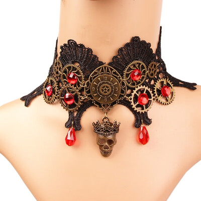

Lace Bat Necklace Retro Gothic Lolita Pendant Choker Halloween Jewelry Accessories for women girls gift