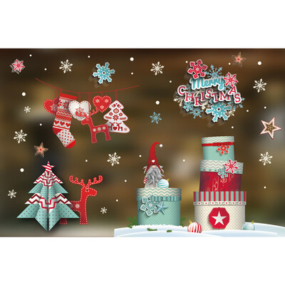 

Tailored Merry Christmas Household Room Window Wall Sticker Mural Decor Decal Removable