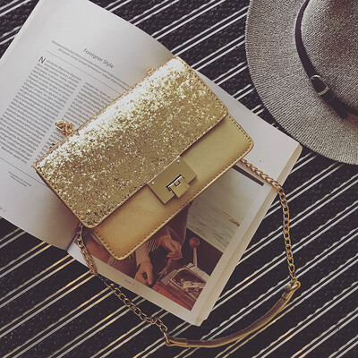 

Korean Fashion New Shiny Women Cross Body Bag Paillette Bling Bling Female Chain Messenger Bag Popular Party Lady Leather Bag