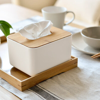 

Jiebi world desktop oak tissue box rectangular wooden cover paper napkin storage box