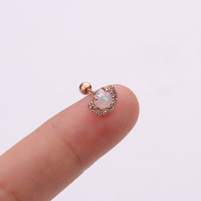 

1Pc Cz Cartilage Stud Moon Star Heart Cross Flower Crown Helix Piercing Tragus Stud Conch Earring