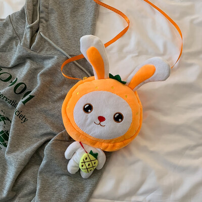 

Tailored Female Cute Fruit Plush Backpack Toy Rabbit Doll Messenger Bag Shoulder Bag
