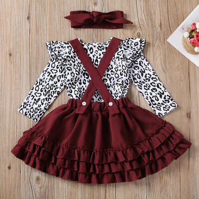 

hristmas Toddler Baby Girl Clothes Deer Romper Tops Dress Skirt Outfits Set