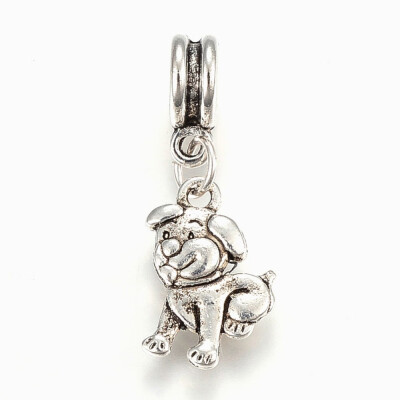 

Tibetan Style Alloy European Dangle Beads Large Hole Pendants Dog Antique Silver 31mm Hole 5mm Pendant 175x115x3mm