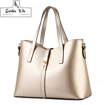 

Gorden Yi De Women Pu Leather Handbag Lady Luxury Pu Leather Bag Sequined Lock Bag 2019 New Arrival Female Striped Cause Tote