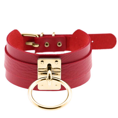 

Night Club Men Women O Ring Pendant Collar Faux Leather Choker Punk Necklace
