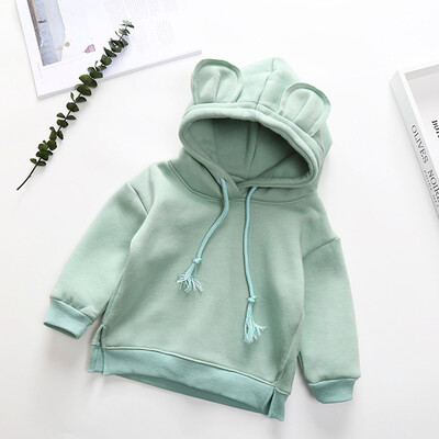 

Cute Toddler Baby Girl Autumn Warm Long Sleeve Solid Hooded Tops Sweatshirt New