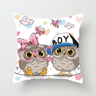 

Cartoon Animal Owl Cushion Covers Sofa Bed Throw Pillow Case Children Home Decor