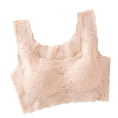 

Toponeto Womens Max Support Air Permeable Rose Floral Bra Large Wire-Free Sleep Lace Bra