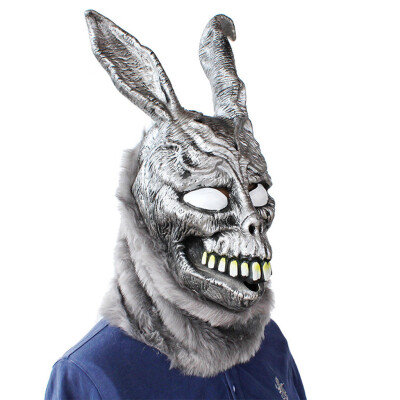 

YIWULADonnie Darko FRANK Rabbit Mask Halloween the Bunny Latex Hood with Fur Mask