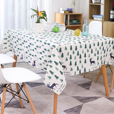 

Tablecloth Rectangle Table Cloth Cotton Linen Wrinkle Free Anti-Fading Tablecloths Washable Dust-Proof Table Cover for Dining Kit