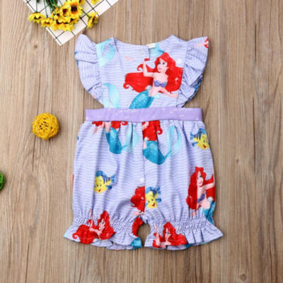 

Toddler Newborn Kids Baby Girl Cartoon Mermaid Bodysuit Romper Jumpsuit Clothes