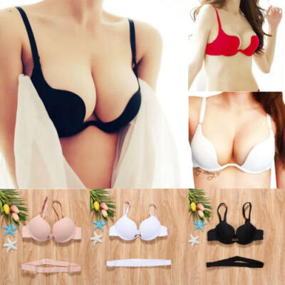 

UK Women Deep V Low Cut Push Up Seamless Bra Backless Invisible Plunge Bra