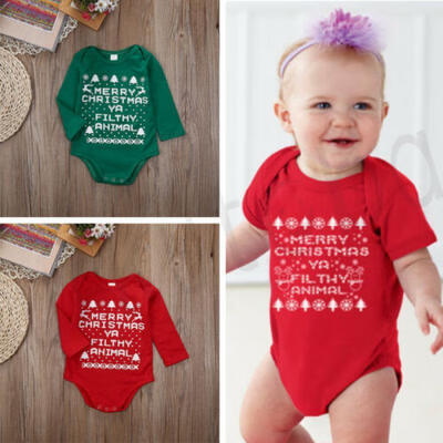 

Newest Christmas Newborn Infant Baby Boy Girl Romper Bodysuit Clothes Outfits