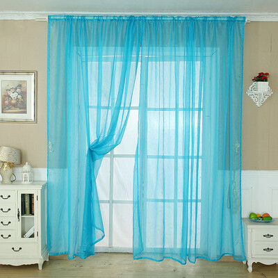 

Gobestart Solid Color Tulle Door Window Curtain Drape Panel Sheer Scarf Valance OR