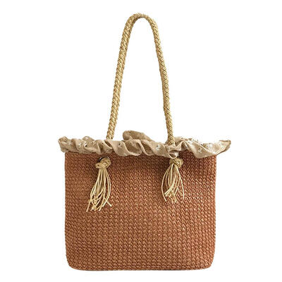

Retro Summer Women Large Straw Shoulder Bag Lady Casual Beach Handbag Totes