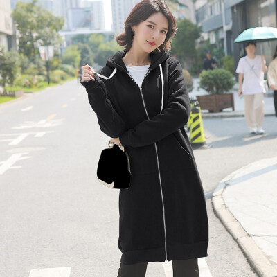 

Tailored Fashion Women Cardigan Knee Length Hooded Long Sleeve Blouse Sport Coat Overcoat