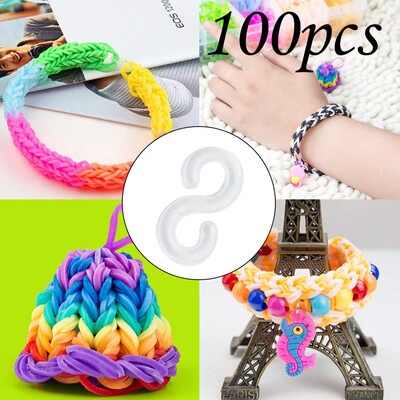 

Gobestart Woven Rubber Band Bracelet Multicolored Transparent Buckle Small Buckle