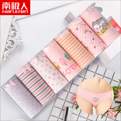 

Antarctic womens underwear womens cotton comfortable seamless briefs 7 middle waist large size sweet print womens underwear cartoon printing 7