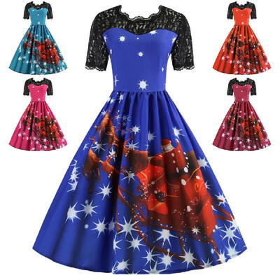 

Cross-border womens autumn&winter European&American Christmas hot sale explosions lace halter short-sleeved positioning p