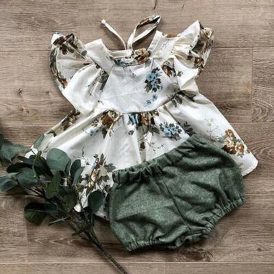 

US Canis Newborn Infant Baby Girl Floral Tops Dress Shorts Pants Holiday Clothes