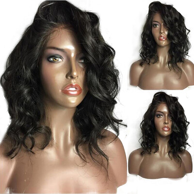 

〖Follure〗Brazilian Less Lace Front Full Wig Bob Wave Black Natural Looking Women Wigs