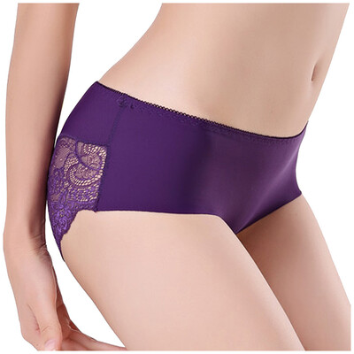 

Toponeto Women Sexy Pure Cotton knickers Transparent Lce-Silk Seamless Ladys Underpants