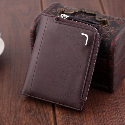 

Tailored Mens Short Style Vintage Multi-function Zipper Coin Purse Card Holder Bag