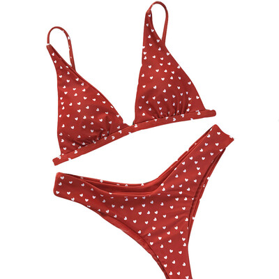 

Roseonmyhand Women Love Printing Set Push-Up Padded Bra Beach Bikini Set Swimsuit Swimwear
