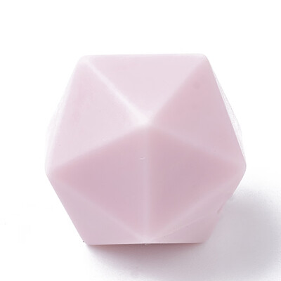 

Food Grade Environmental Silicone Beads Chewing Beads For Teethers DIY Nursing Necklaces Making Icosahedron Pink 14x14x14mm