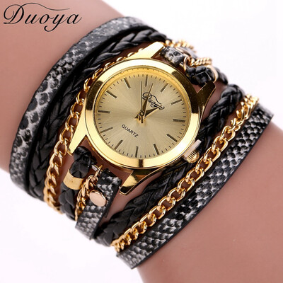 

DUOYA D015 Snake Wraps Bracelet Watch Woven Twist Trend Quartz Women\ Watch