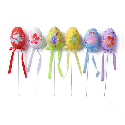 

6pcsbag Easter Eggs DIY Colorful Eggs Kindergarten Hand Crafts Ornaments