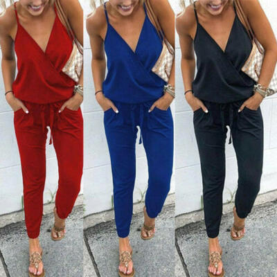 

Sexy Womens Off Shoulder V Neck Bodycon Skinny Jumpsuit Romper Casual Clubwear
