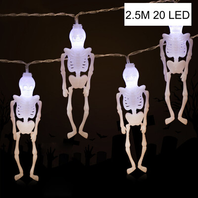 

UpperX 1pcs Halloween Decor String Lights20 LED Skull Skeleton lightHalloween Decors Props for Home Event Party Decor Supplies