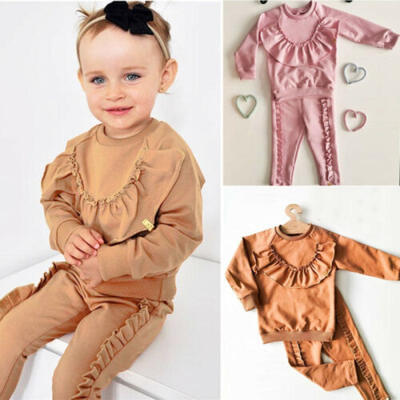 

US Baby Girl Newborn Ruffle T-shirt Top Pants Leggings Clothes Outfit Tracksuit