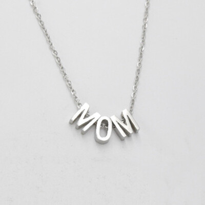 

Gold Chain Necklace Multi-color Micro Pave Mom Letter Necklaces For Women MOTHERS DAY