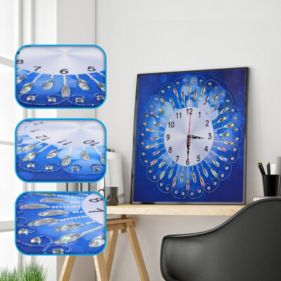 

Siaonvr 5D Special Diamond-Shaped Embroidery Wall Clock DIY Painting Diamond Cross Stitc