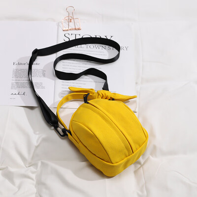 

Bag female 2019 new summer wild bow Messenger bag Korean version of the simple ins canvas shoulder bag