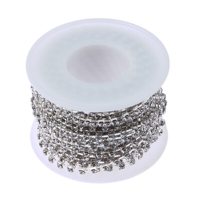 

10yardsroll clear crystal SS6 SS122mm 3mm silver base Apparel Sewing sty