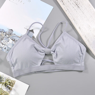 

Women Sexy Solid Strappy Bandeau Crop Tops Bralette Sports Fitness Casual Bra