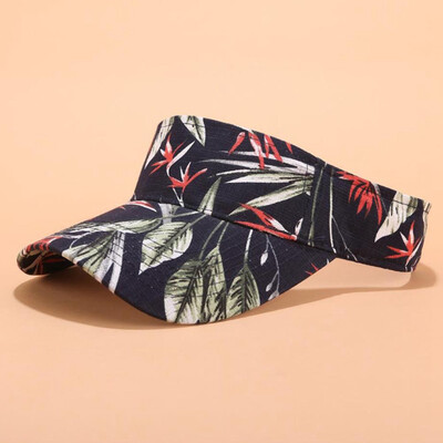 

Hawaiian Floral Sun Visor Hat Cap Adjustable Sports Golf Beach Flower