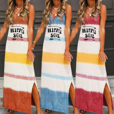 

Womens Maxi Boho Backless Summer Long Skirt Hippie Holiday Beach Party Sun Dress