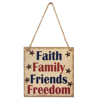 

Wooden Independence Day Door Sign Board Retro Hanging Craft Home Decor