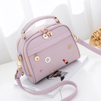 

Summer handbag 2018 new tide handbag Korean version of the wild Messenger bag female personality zipper shoulder small round bag