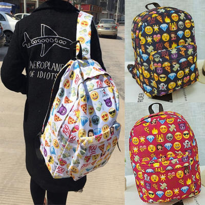 

Womens Girls Boys Smiley Emoji Backpack Funny Emoticon Pack School Shoulder Bag