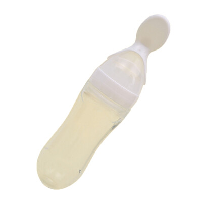 

Newborn Baby Squeezing Feeding Bottle Spoon Infant Cereal Food Feeder